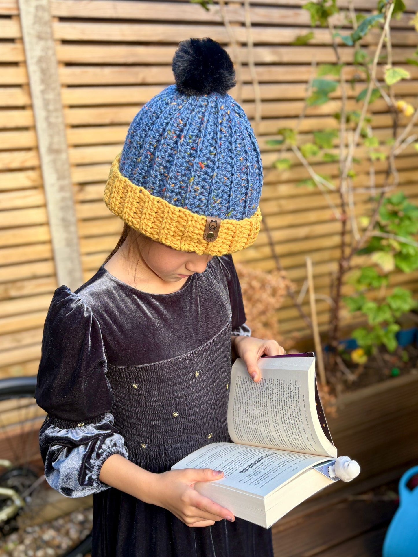 Blue and Clementine beanie