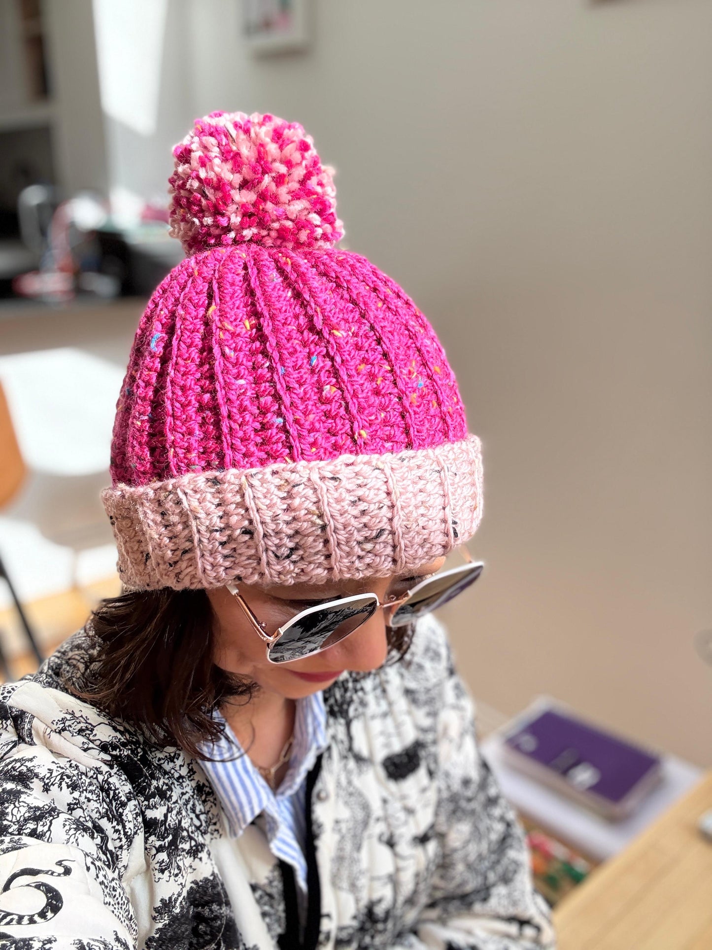 Two toned Pink beanie