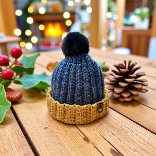 Blue and Clementine beanie