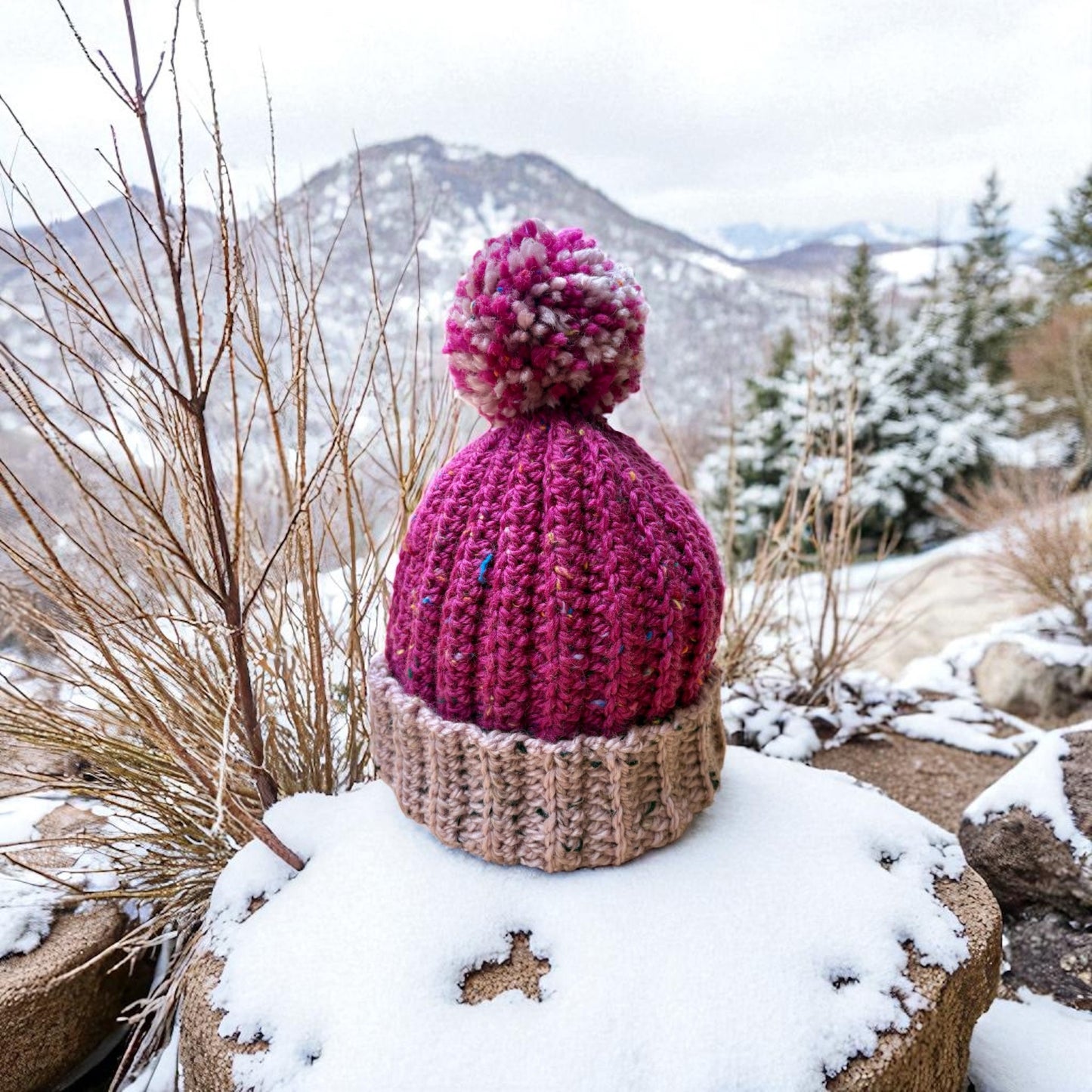 Two toned Pink beanie